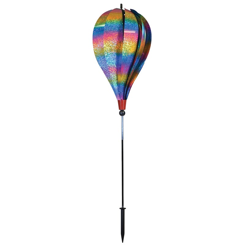 In the Breeze Rainbow Whirl 10 Panel Hot Air Balloon Ground Spinner 1079