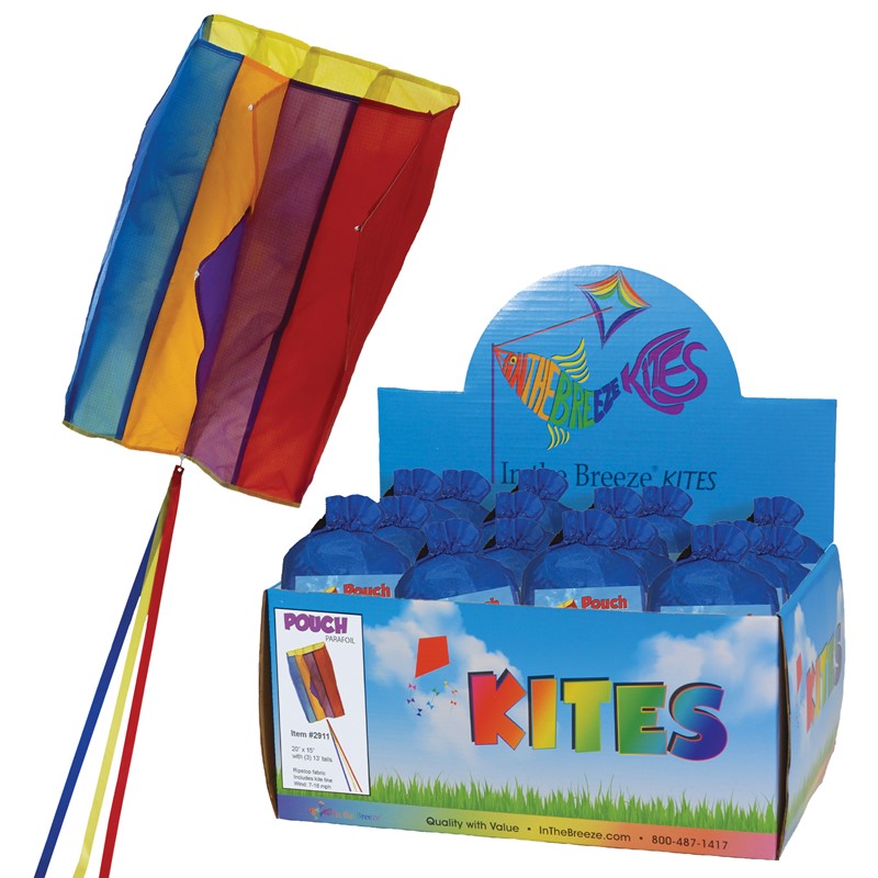 In the Breeze Pouch Parafoil Kite 16 PC Display 2911-D