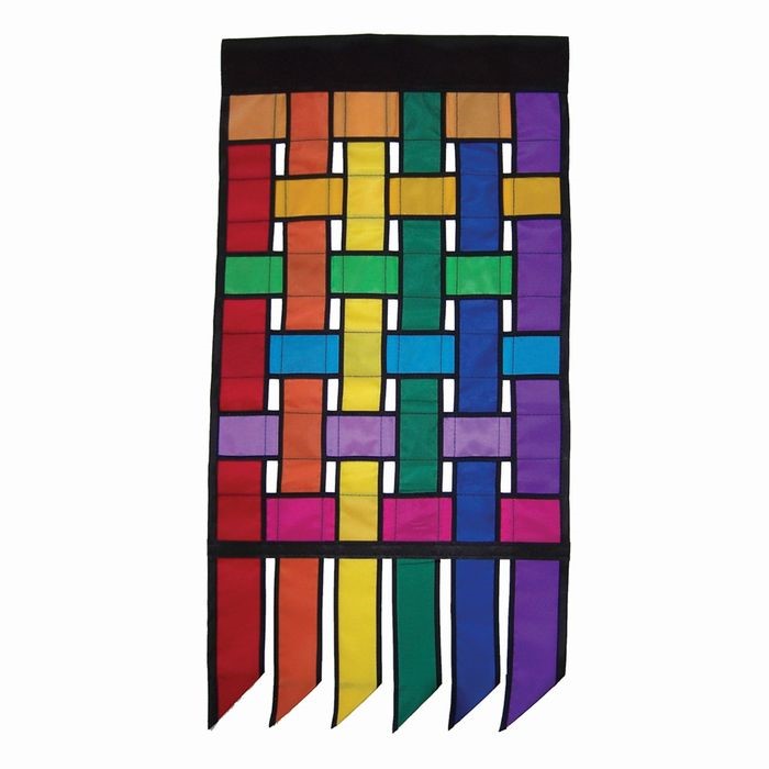 In the Breeze Rainbow Weave Garden Flag Tails 4454