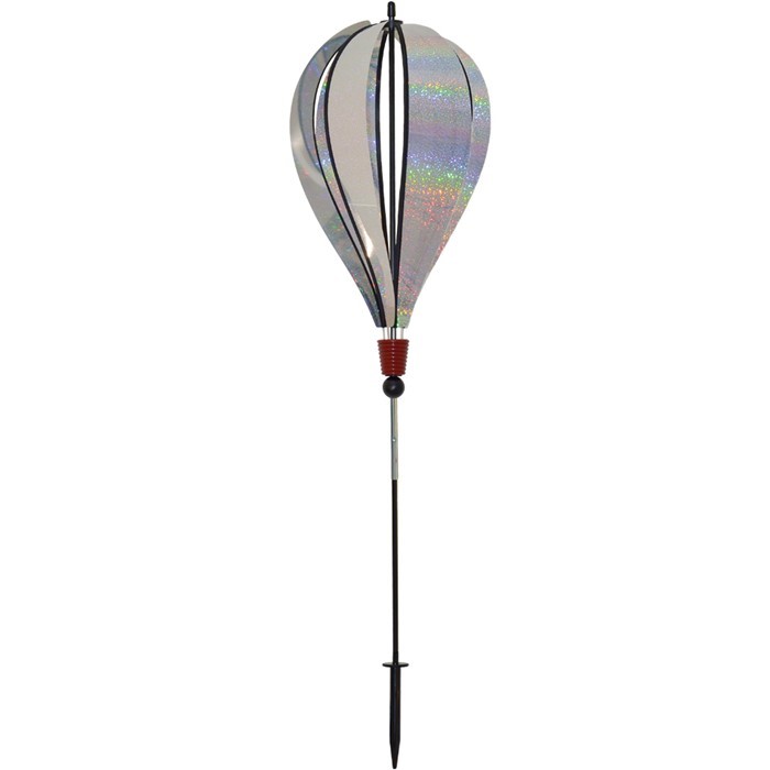 In the Breeze Silver Sparkle 6 Panel Hot Air Balloon Ground Spinner 1093