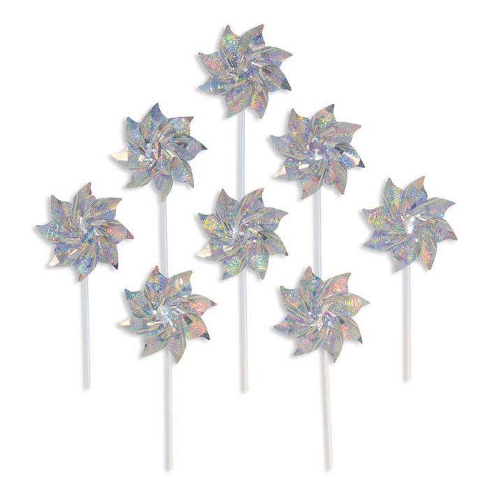 In the Breeze Silver Sparkle Pinwheels - 8 PC 2783