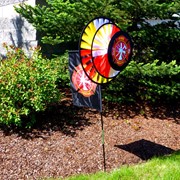 In the Breeze Fire Rescue Dual Spinner Wheels with Garden Flag 2882 View 2
