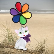 In the Breeze Kitten with 10" Rainbow Flower Spinner 2696 View 2