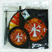 In the Breeze Fire Rescue Dual Spinner Wheels with Garden Flag 2882 View 3