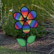 In the Breeze 12" Rainbow Stripe Flower with Leaves 2792 View 4