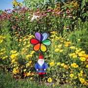 In the Breeze Gnome with 10" Rainbow Flower Spinner 2697 View 4