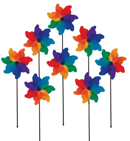 In the Breeze Rainbow Poly Petal Spinners - 8 PC 2864