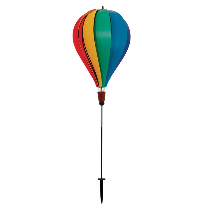 In the Breeze Rainbow Poly 10 Panel Hot Air Balloon Ground Spinner 1078
