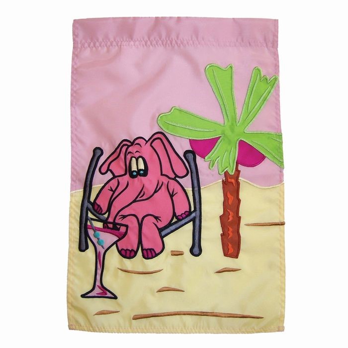 In the Breeze Pink Elephant Garden Flag* 4432