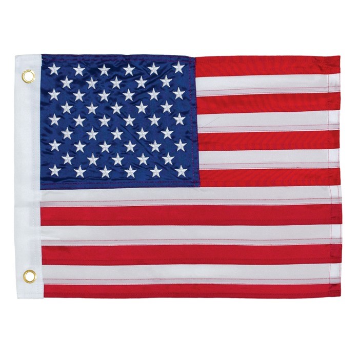 In the Breeze US Flag Embroidered 12x18 Grommet Flag 3665