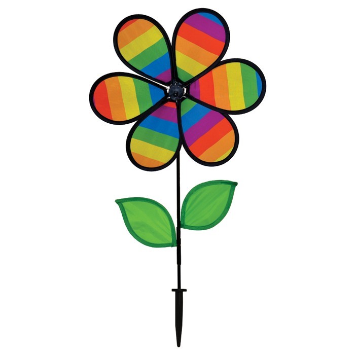 In the Breeze 12" Rainbow Stripe Flower with Leaves 2792