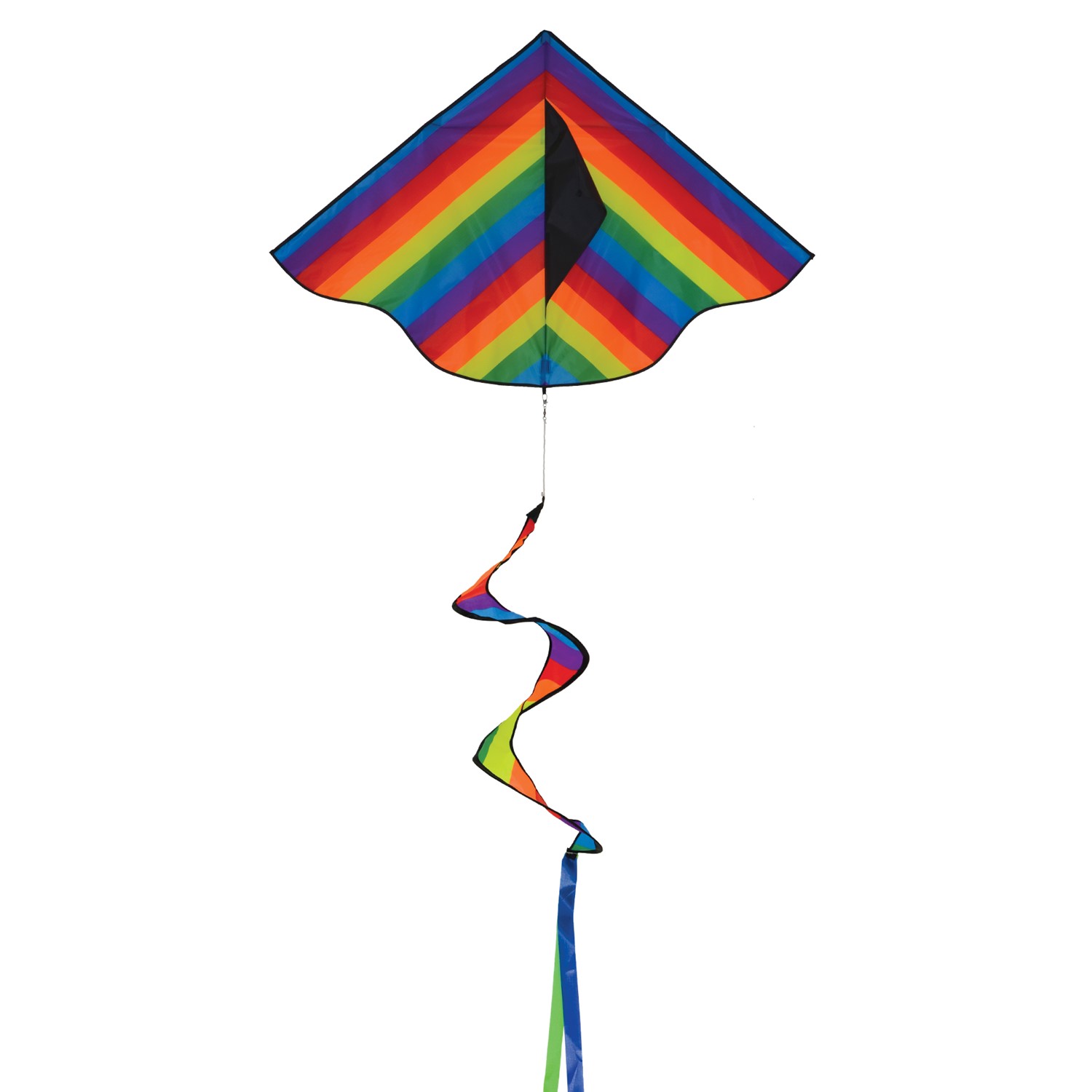 Rainbow Stripe Delta with Spinning Tail, In the Breeze