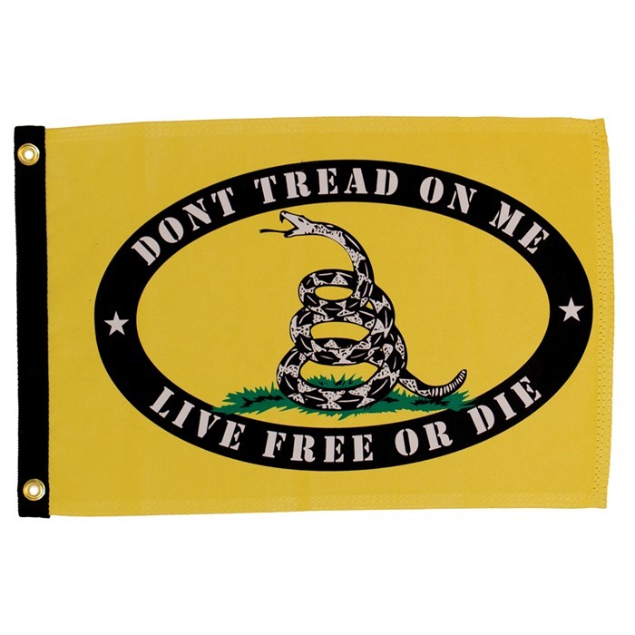 In the Breeze Live Free or Die Lustre 12x18 Grommet Flag 3662