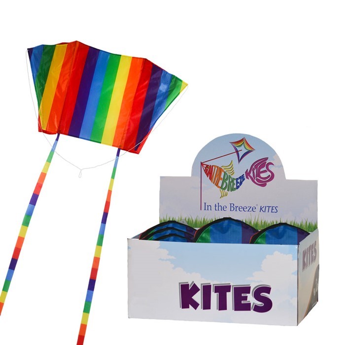In the Breeze Rainbow Striped Sled Kite 24 PC POP Display 3244-D