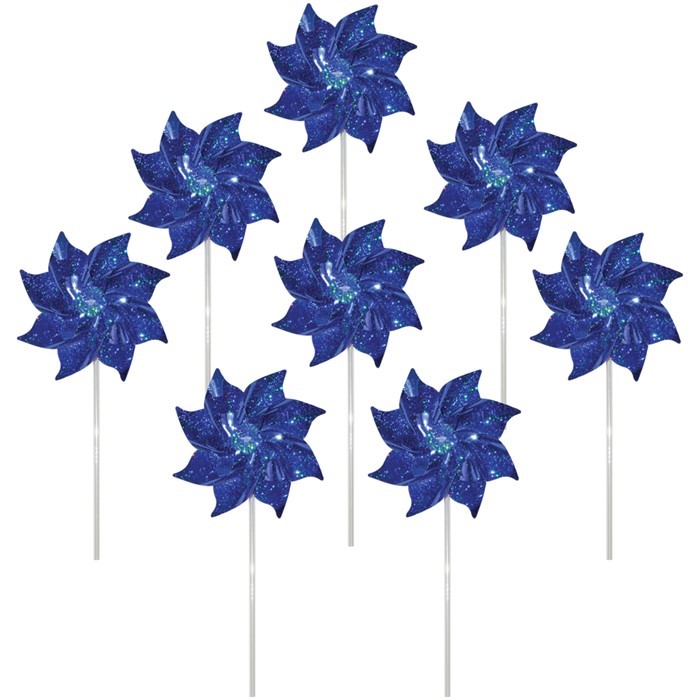 In the Breeze Blue Mylar Pinwheels - 8 PC 2711