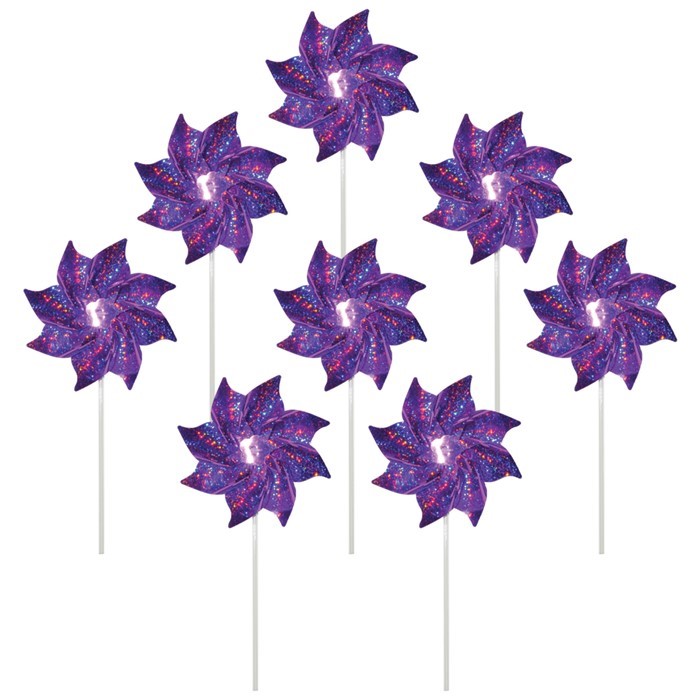 In the Breeze Purple Mylar Pinwheels - 8 PC 2712