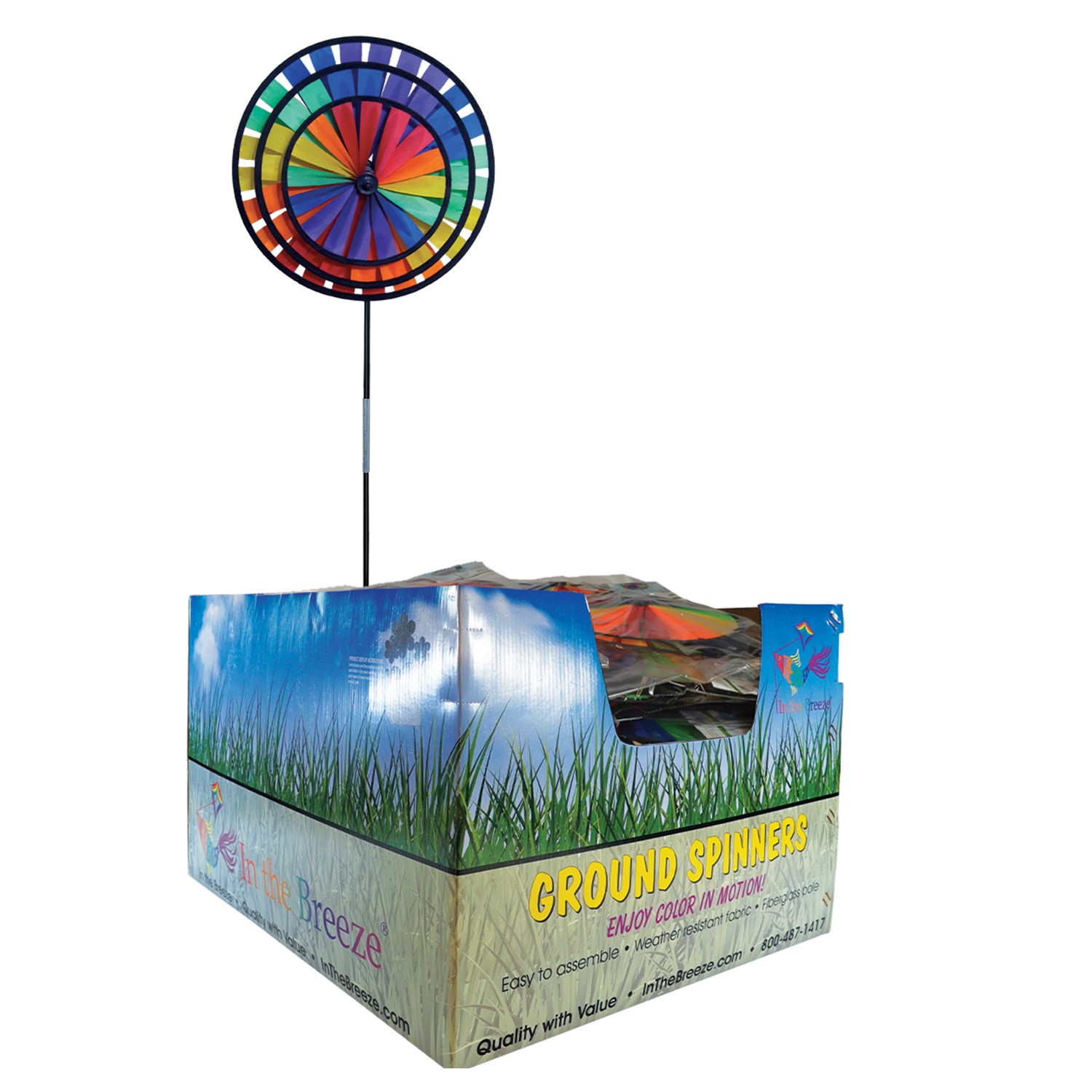 In the Breeze Rainbow Triple Wheel Spinner - 25PC POP 2837-25