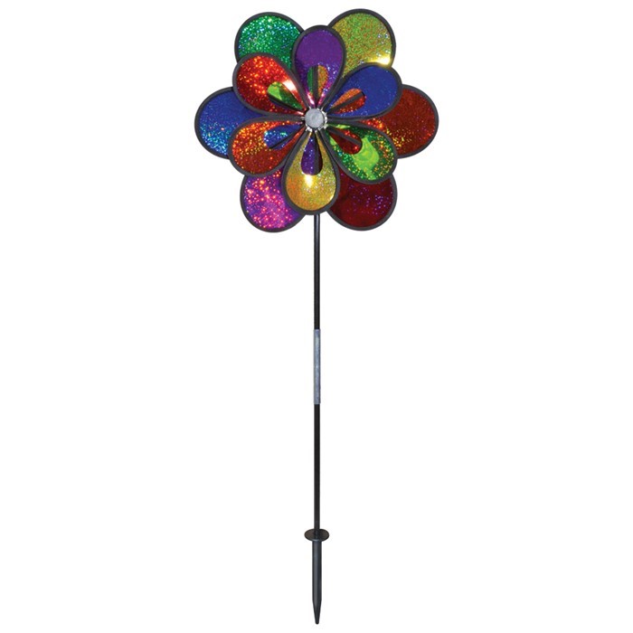 In the Breeze 13" Rainbow Sparkle Windee Wheelz and Flower Spinner 2691