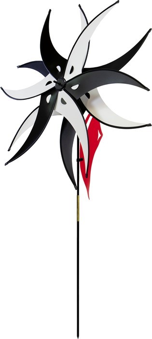 Wind Fairys Black and White Spinning Jester with Rotating Windsail WF-81211