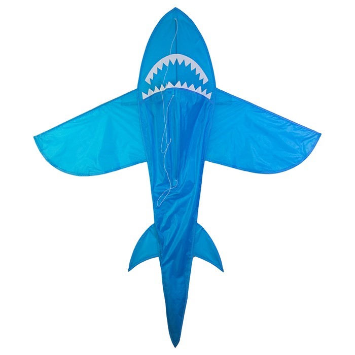 5 foot 3D Blue Shark Kite, In the Breeze