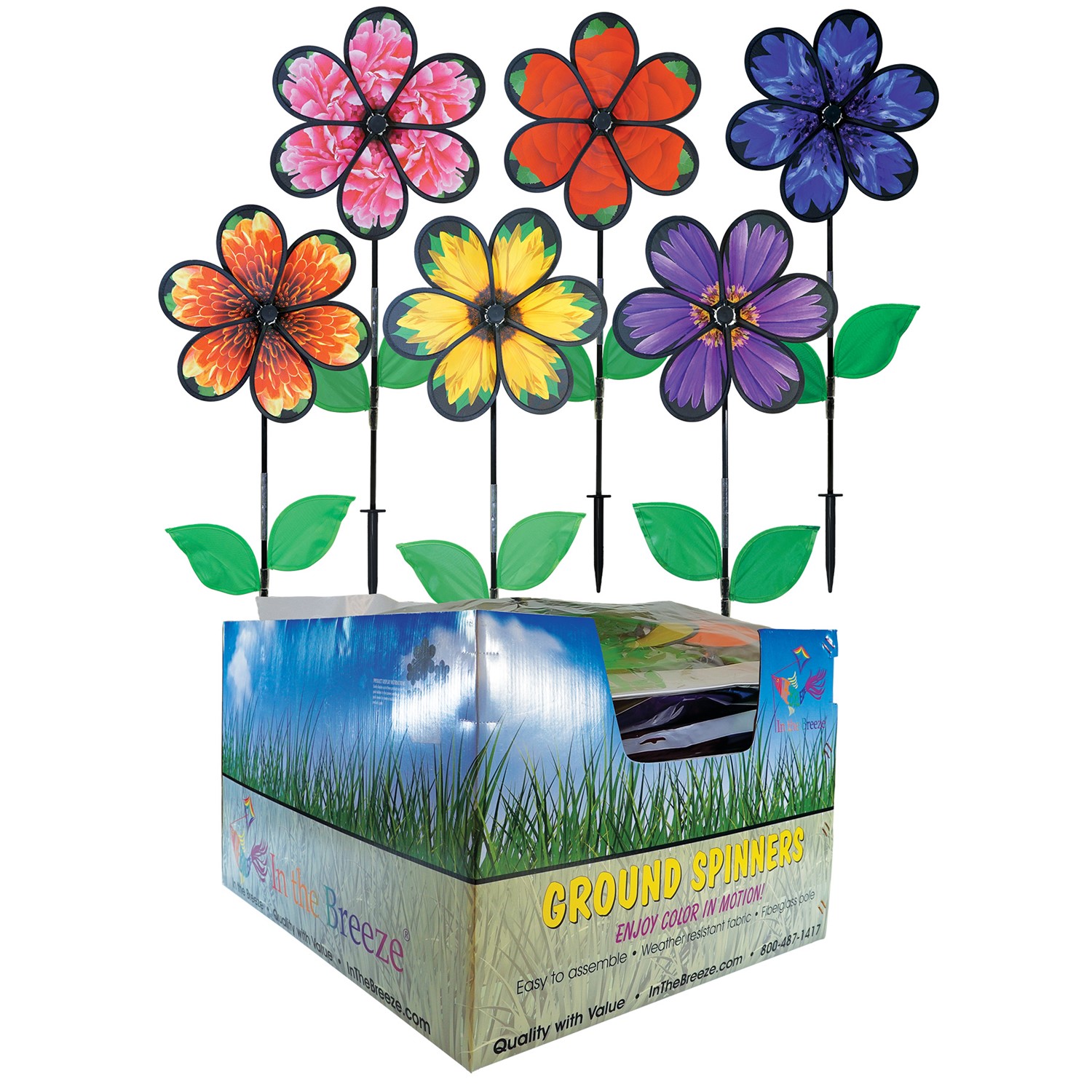In the Breeze 13.5" Printed Flower Assortment POP Display 2633