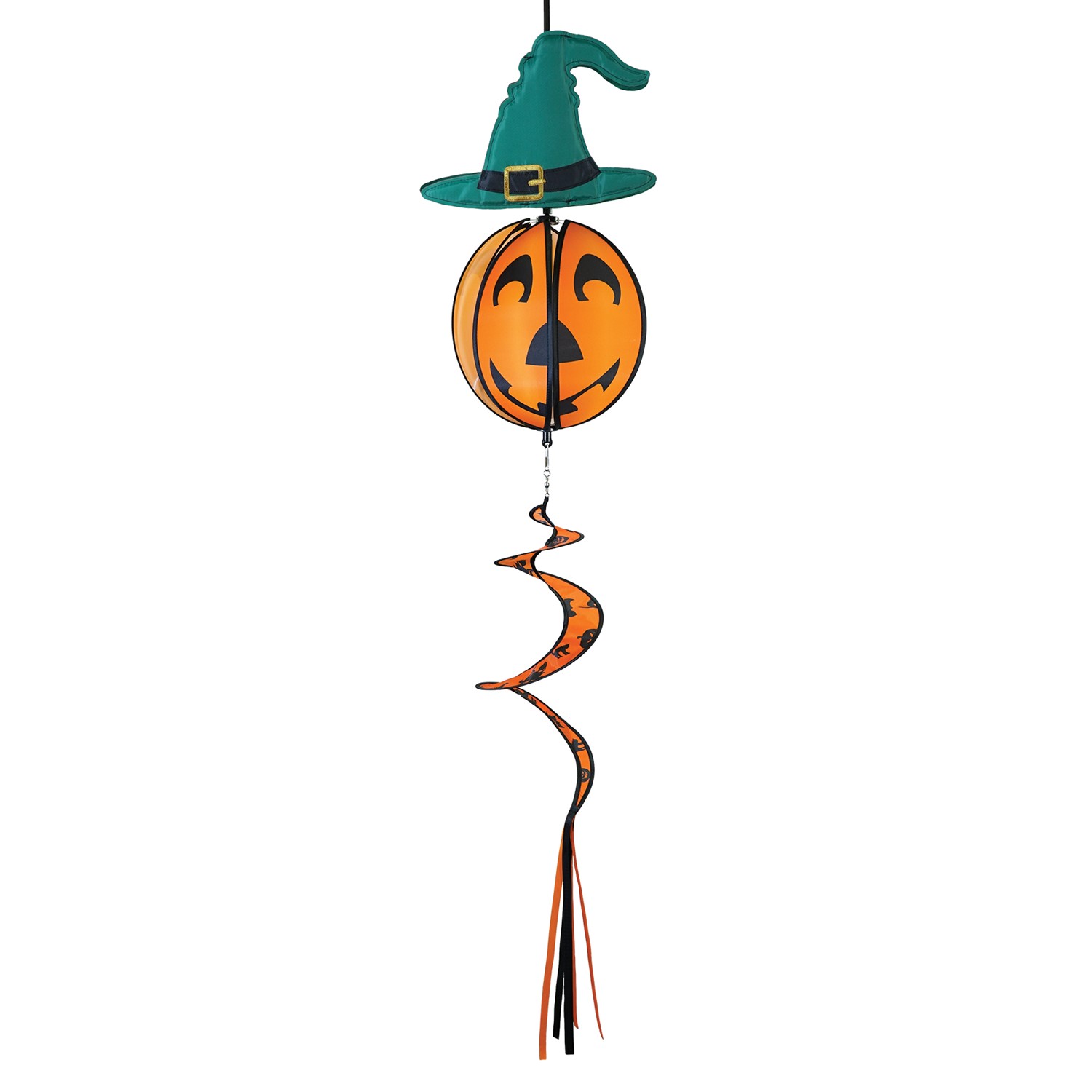In the Breeze Pumpkin with Hat Hanging Ball Spinner 2497