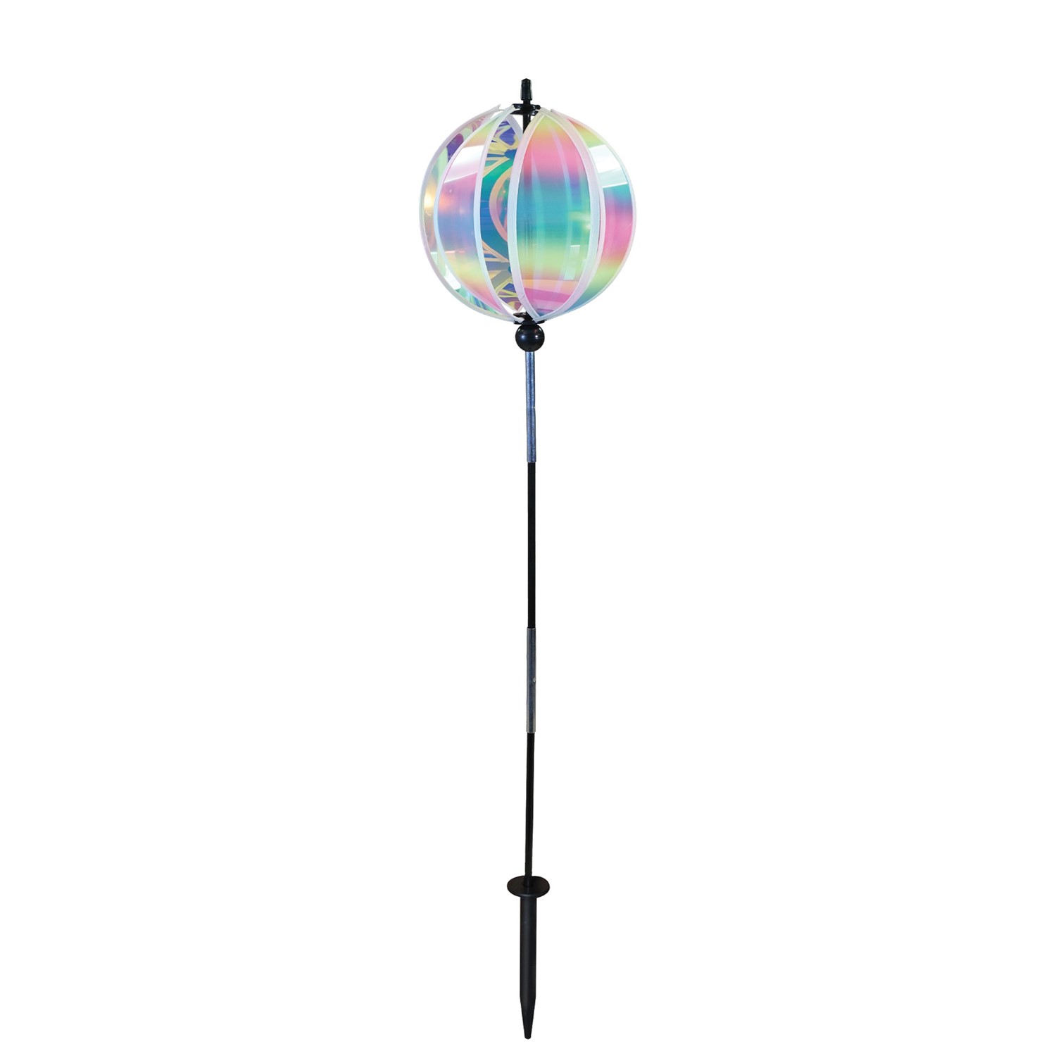 In the Breeze 8.5" Striped Iridescent Gazing Ball Spinner 2636