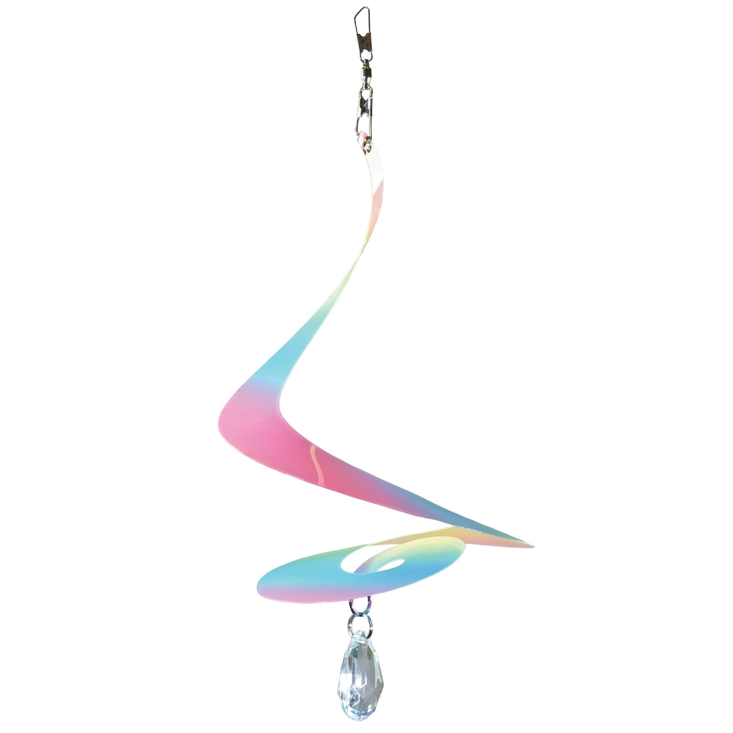 In the Breeze 8" Striped Iridescent Tear Drop Curlie with Crystal Spinner 9157