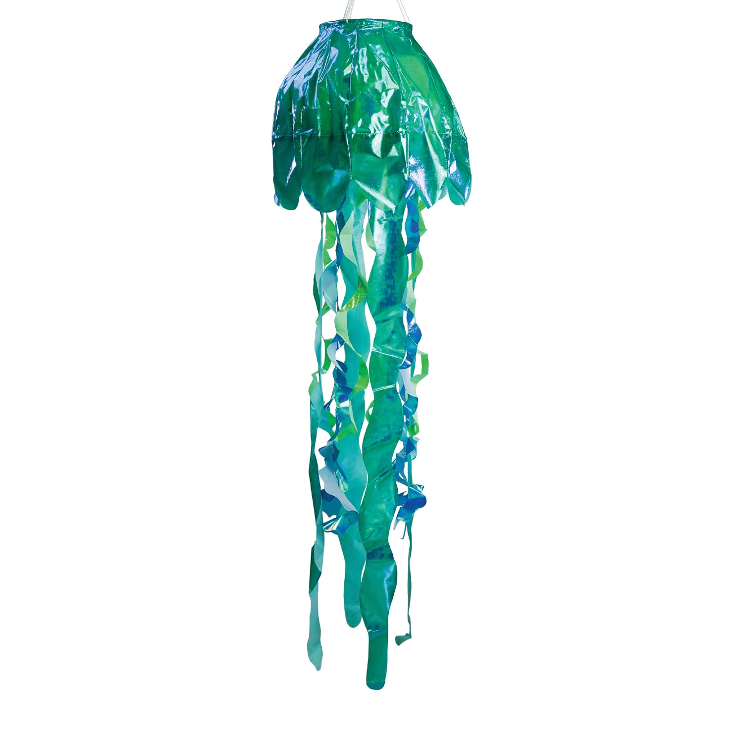In the Breeze 40" Teal Iridescent Jellyfish 3D Windsock 5257