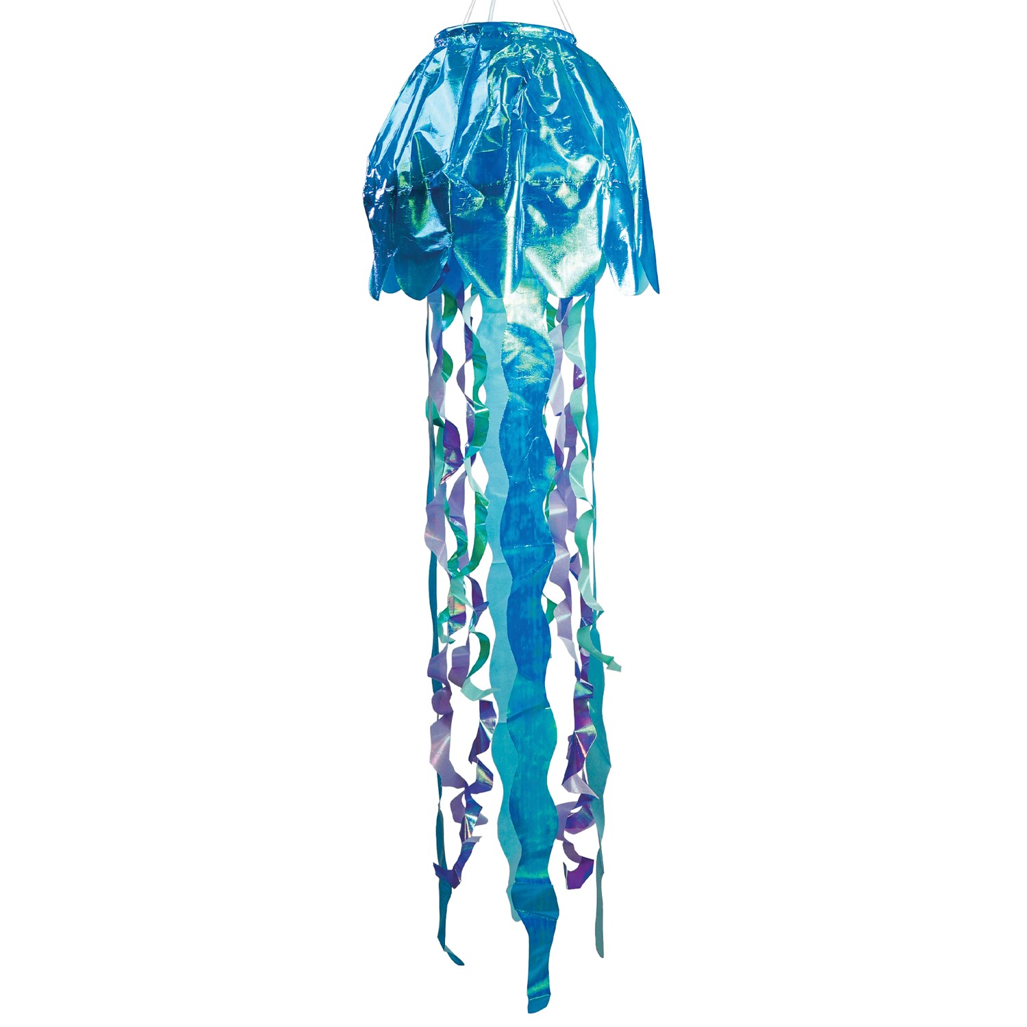 In the Breeze 50-inch Blue Iridescent Jellyfish 3D Windsock 5259