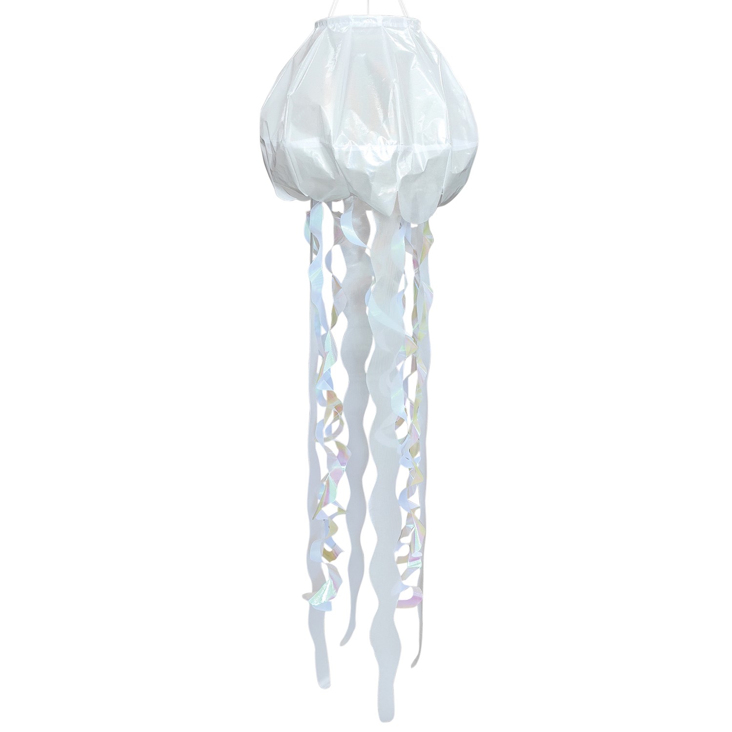 In the Breeze 50-inch White Iridescent Jellyfish 3D Windsock 5260