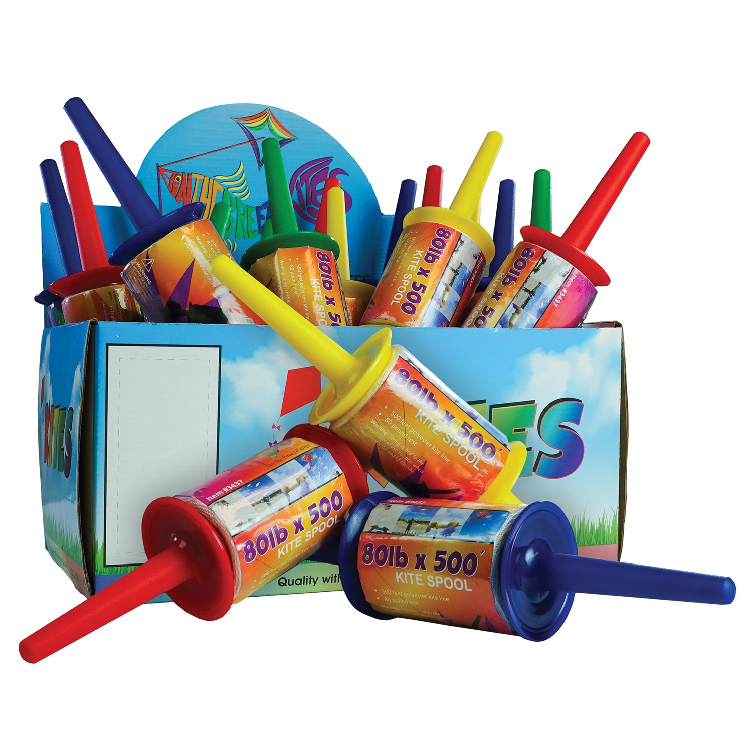 In the Breeze 80# x 500' Twisted Kite Line on Spool 24 PC Bulk Pack 3437-BOX