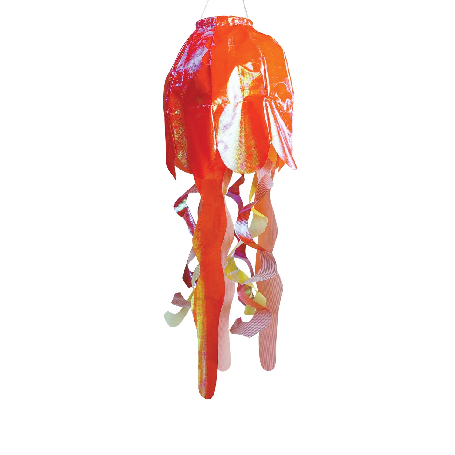 In the Breeze 15" Orange Iridescent Jellyfish 3D Windsock 5262