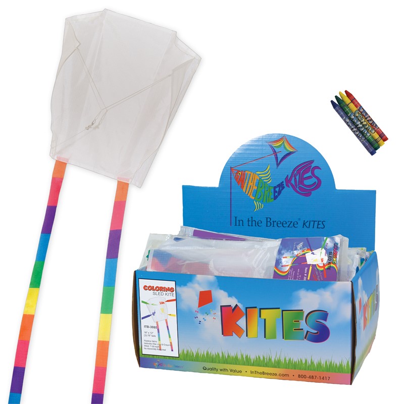 In the Breeze Sled Coloring Kite 36 PC Display 3080-D