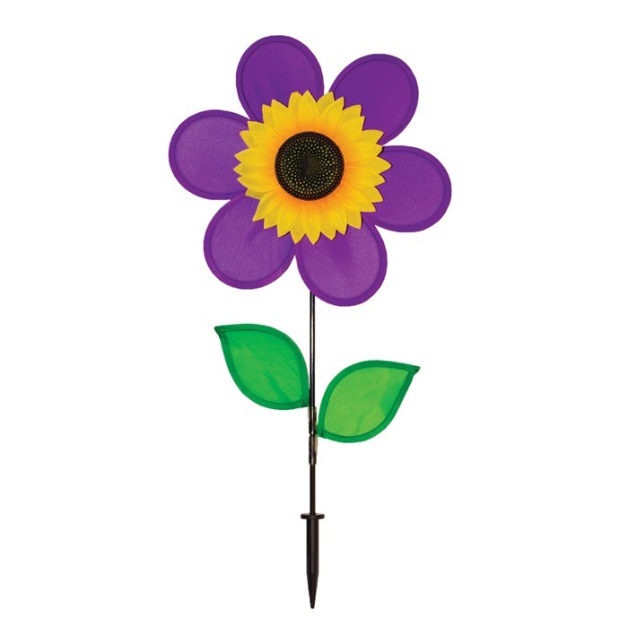 In the Breeze 12" Purple Sunflower with Leaves 2775
