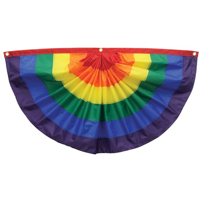 Rainbow Pleated Fan Bunting, 3' x 6' In the Breeze Wholesale Garden