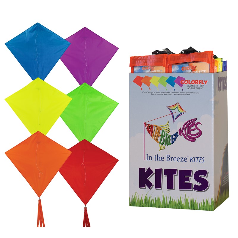 In the Breeze Colorfly Diamond Kite 24PC Display 3315