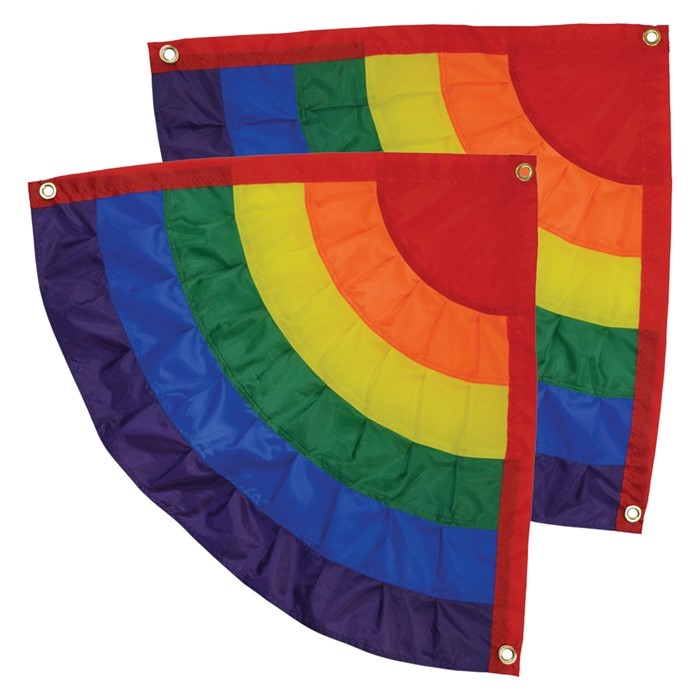 In the Breeze Rainbow Ruffle Corner Bunting, Set of 2 3705