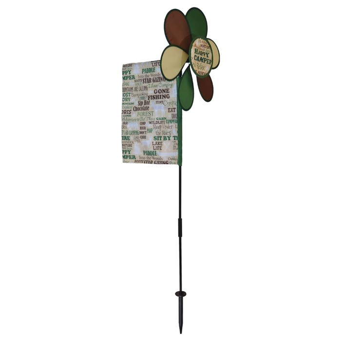 In the Breeze Happy Camper Flower Spinner with Flag 2656