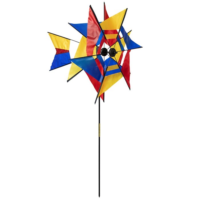 Wind Fairys Red, Blue, and Yellow Kaleidoscope Ground Spinner WF-70221