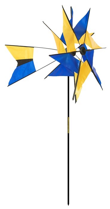 Wind Fairys Blue and Yellow Kaleidoscope Ground Spinner WF-70222