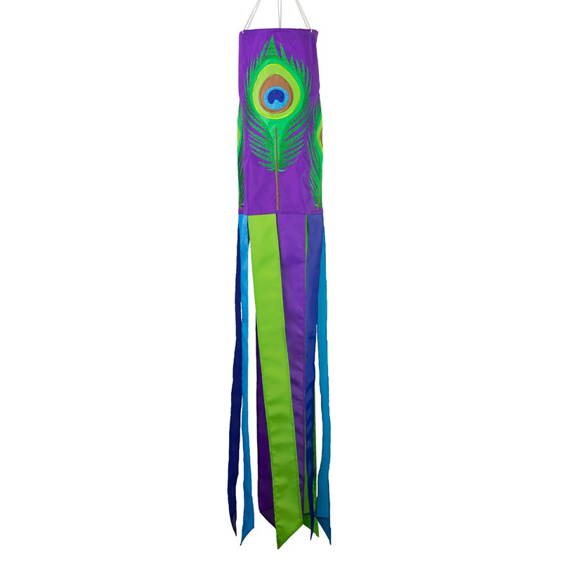 In the Breeze Peacock Feather 40" Windsock 5180