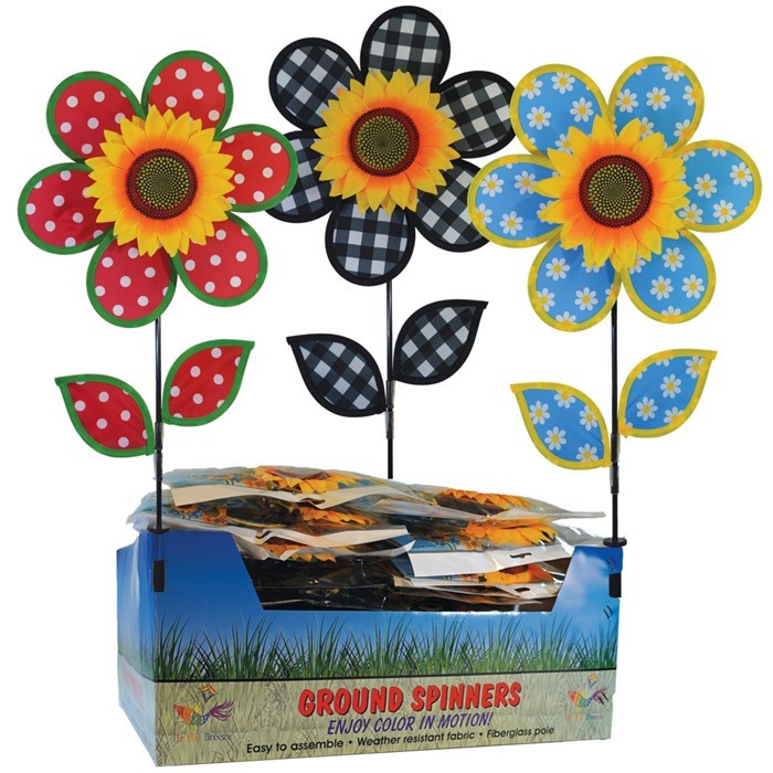 In the Breeze 12" Printed Flower 30 PC POP Display 2653