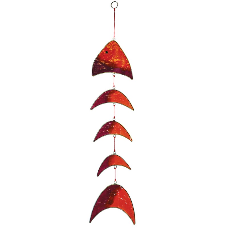 In the Breeze Orange & Purple Resin Fish Mobile 7023