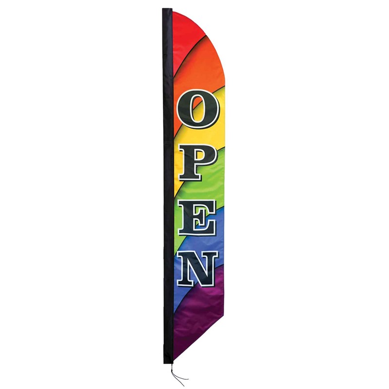 In the Breeze 8' Heavy Duty Open Double-Sided Feather Banner 4546