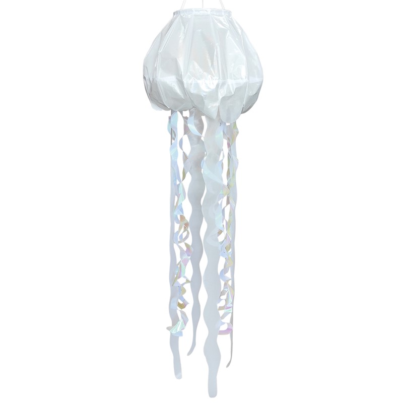 In the Breeze 50-inch White Iridescent Jellyfish 3D Windsock 5260
