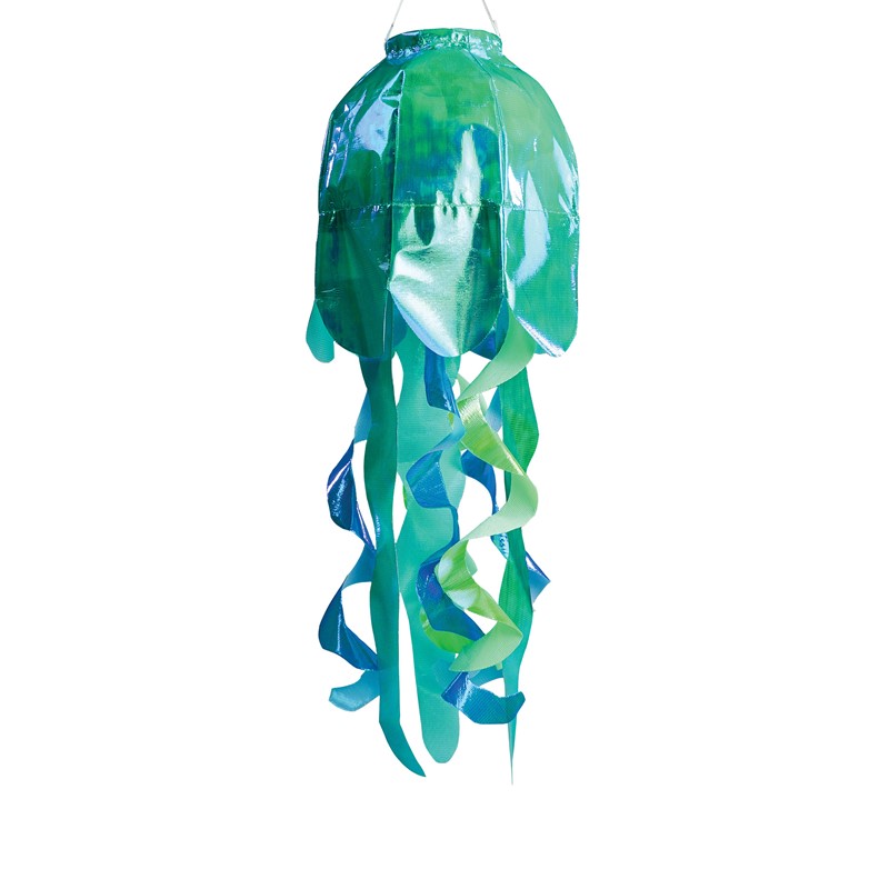 In the Breeze 15" Teal Iridescent Jellyfish 3D Windsock 5264