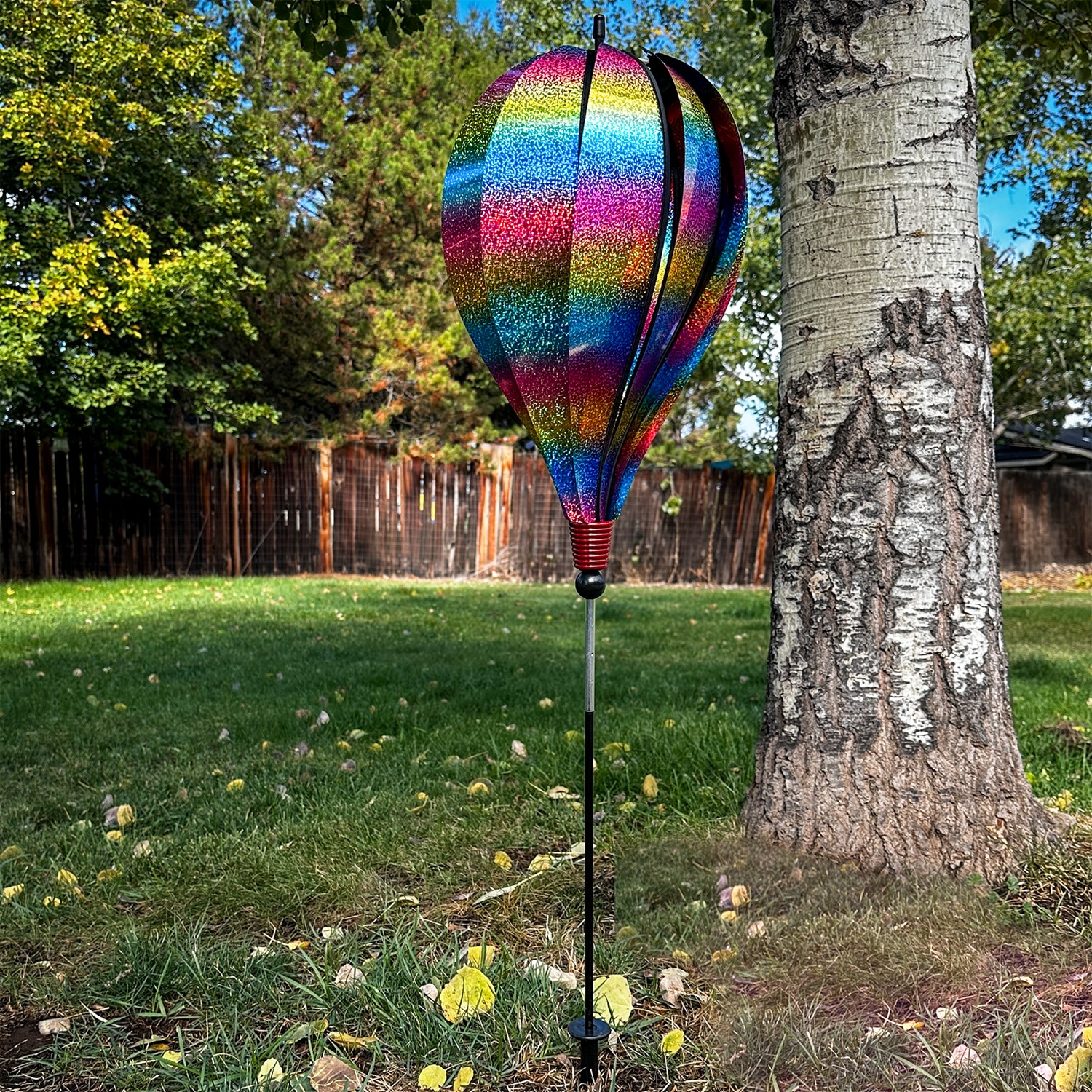 Rainbow Whirl 10 Panel Hot Air Balloon Ground Spinner | In the
