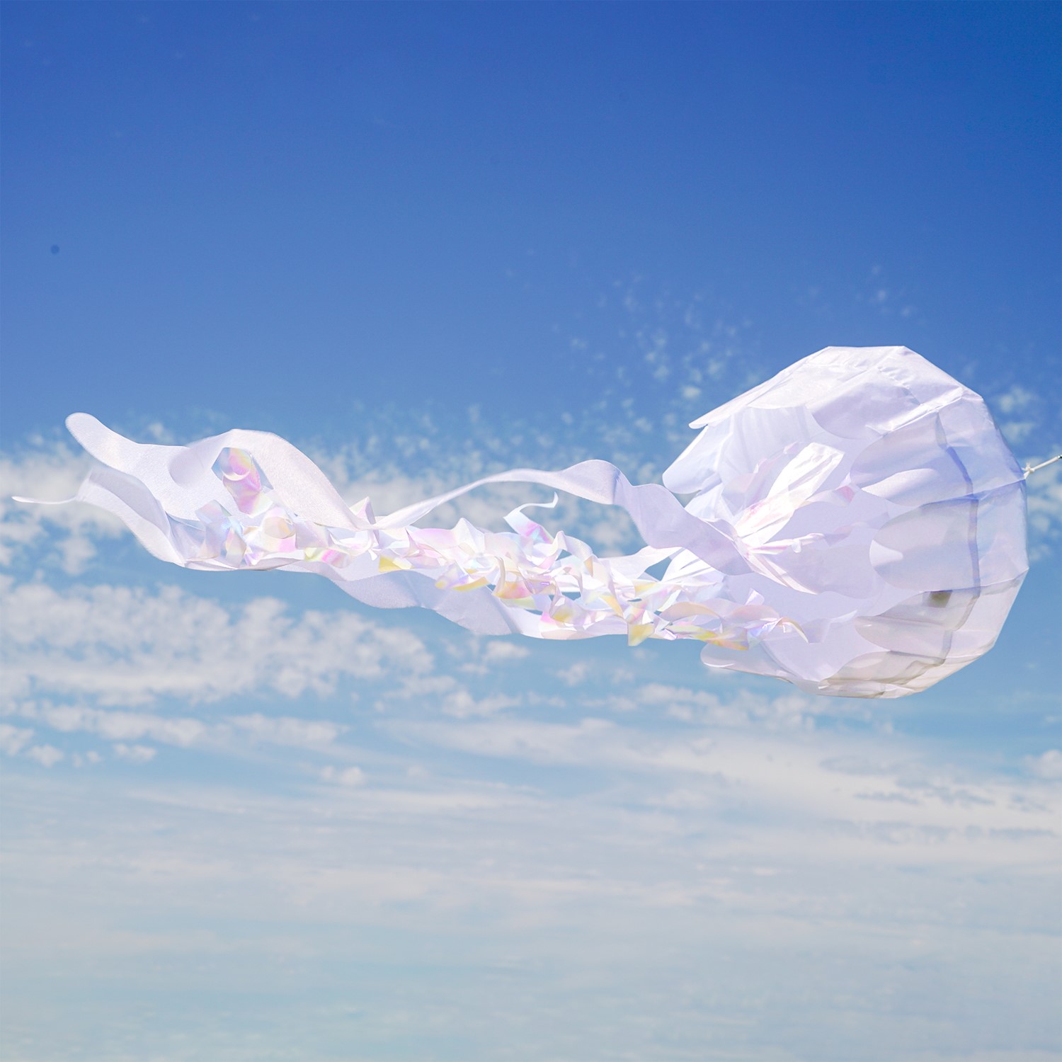 White Iridescent Jellyfish 3D Windsock | In the Breeze | Wholesale
