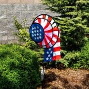 In the Breeze USA Flag Dual Spinner Wheels with Garden Flag 2884 View 2